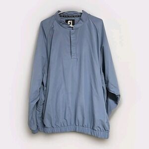 Footjoy FJ Golf 1/4 Snap Pockets Windbreaker Bomber Jacket Blue Men's XXL VGUC